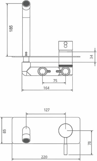 Внешняя часть смесителя для раковины Shouder Rogen 0250206 - фото №4