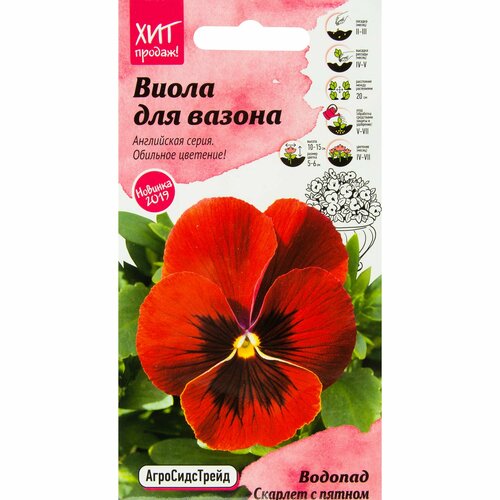 Виола «Водопад Скарлет» с пятном 5 шт. printio пакет 15 5x22x5 см лепестки цветов