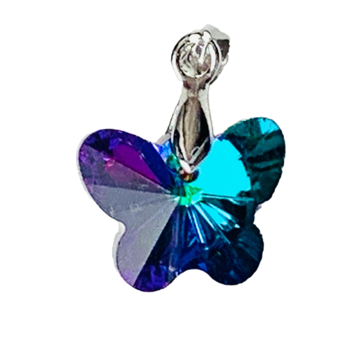 фото Подвеска butterfly, кристаллы swarovski, зеленый, фиолетовый my lollipop