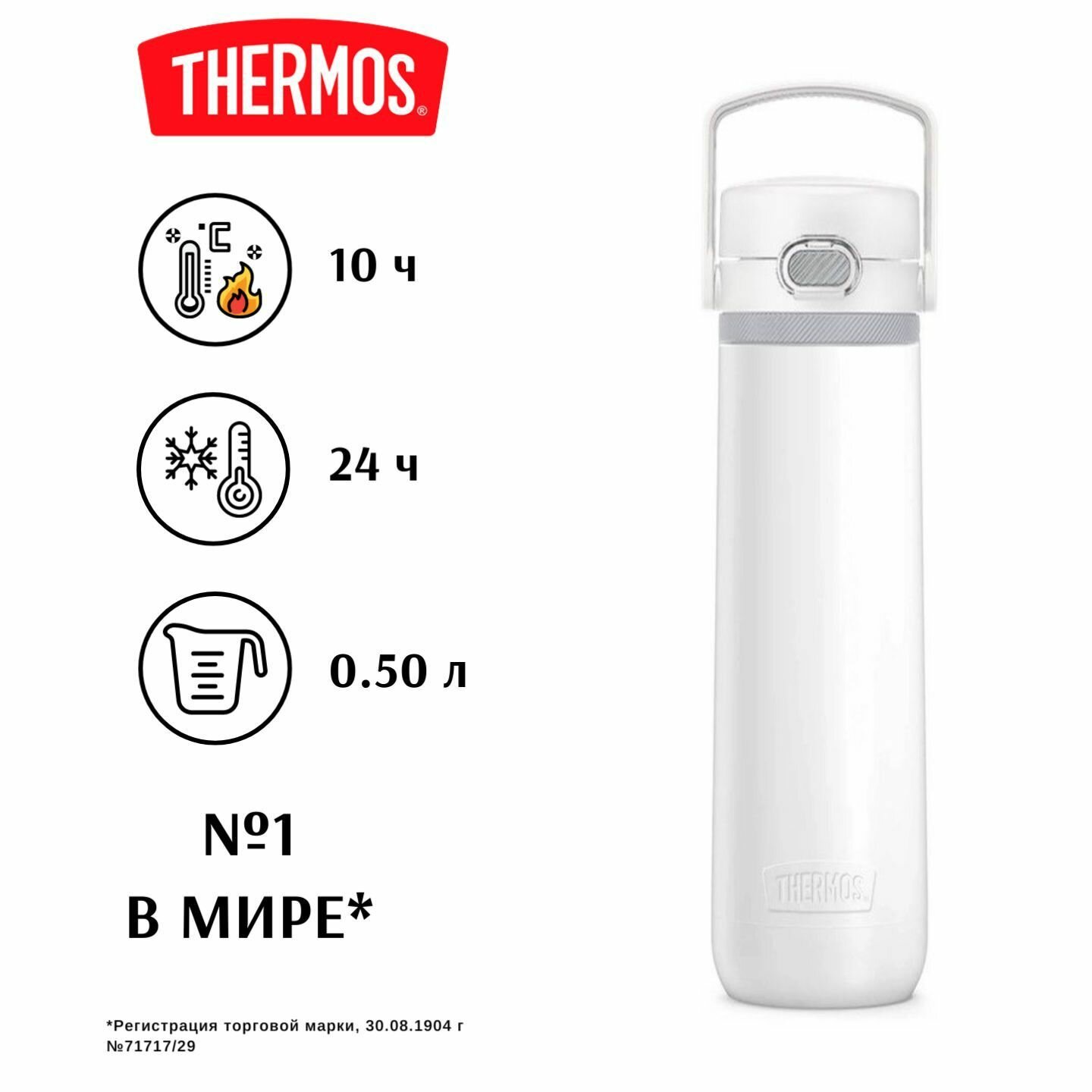 Thermos Термокружка GUARDIAN TS-2309, белый, 0,5 л.