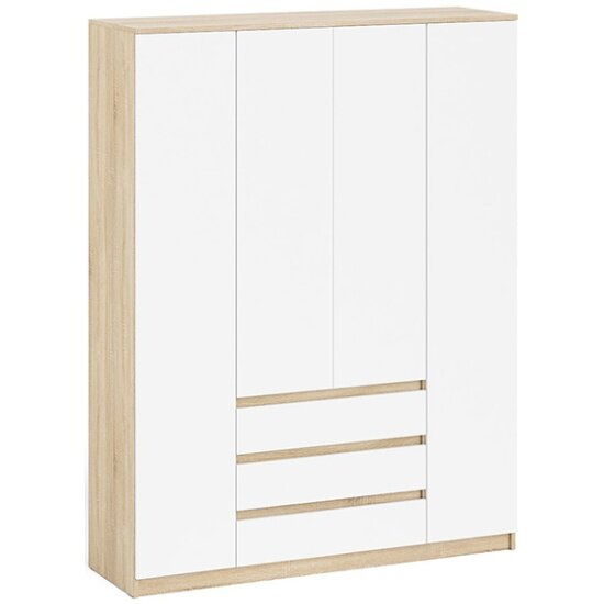фото Шкаф СВК Мори МШ1600.1, цвет дуб сонома/белый, ШхГхВ 160,4х50,4х209,6 см.