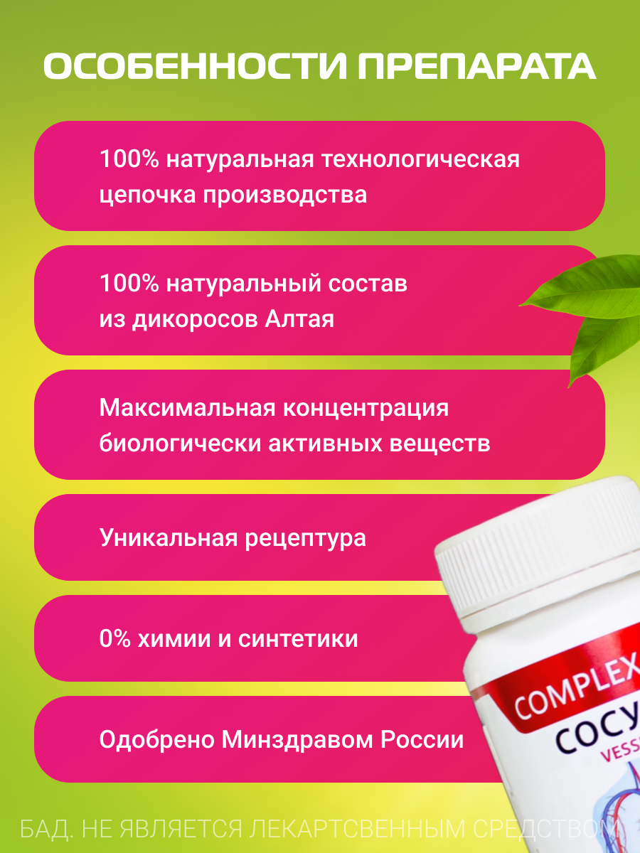 Гомеопатические Препараты Для Сердечно-Сосудистой Системы Complex SW Сосуды, растительный комплекс для сердечно-сосудистой системы, 60 капсул 500.2 мг.