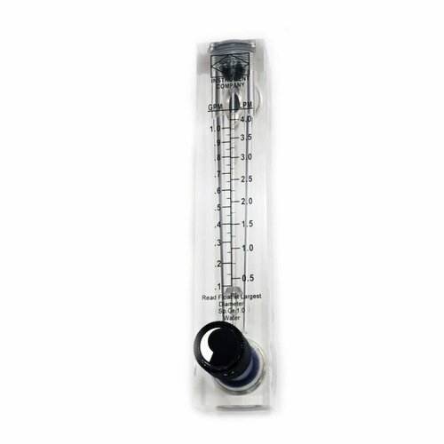 Ротаметр+Игольчатый клапан с нержавеющими резьбами (измеритель потока воды или флоуметр) панельный LZM-15 01 шкала 0,1-1 GPM или 0,5-4 л/мин. Для измерения и регулировки потока до 240 литров в час.