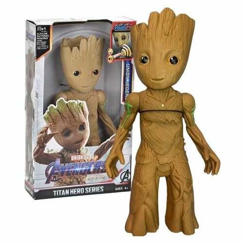 21008 Фигурка игрушка для мальчика Мстители Грут 28см, Супергерои Marvel Avengers Groot, со светом и звуком