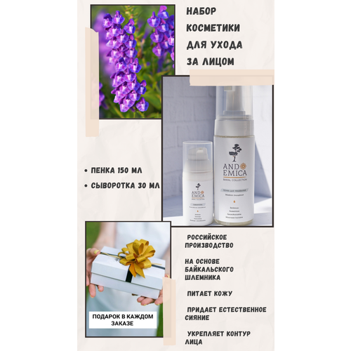 Набор косметики для ухода за лицом: пенка для умывания и сыворотка