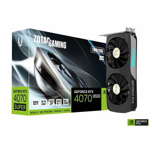 Видеокарта Zotac RTX4070 SUPER TWIN EDGE OC 12GB GDDR6X 192bit 3xDP HDMI 2FAN Medium Pack 8825000₽