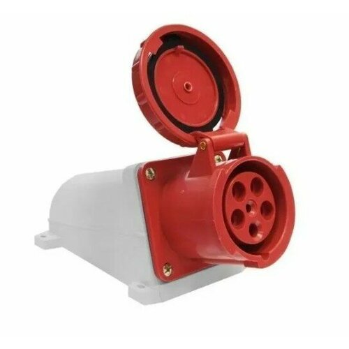 Розетка стационарная силовая 115 3РРЕN с крышкой с заземлением 16А 380В IP44 1990₽