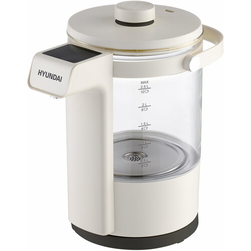 Чайник электрический Hyundai HYK-G7700 25л 2200Вт кремовыйчерный корпус стекло 7216₽