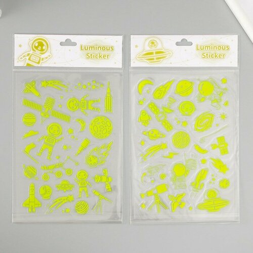 SUI Наклейка пластик фосфорная Яркий космос микс 27х155 см 405₽