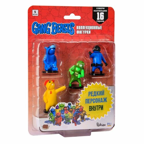 Набор фигурок Gang Beasts 5 шт в блистере зеленый герой рестлер GB2040-B 2990₽