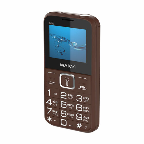 Телефон MAXVI B200 Global для РФ, 2 SIM, коричневый телефон maxvi b100ds 2 sim коричневый