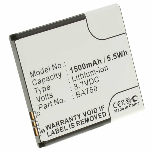 Аккумуляторная батарея iBatt iB-A1-M346 1500mAh для телефонов, смартфонов Sony Ericsson