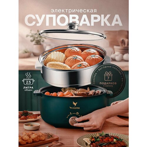Кастрюля электрическая с пароваркой и крышкой 25 литра 2495₽