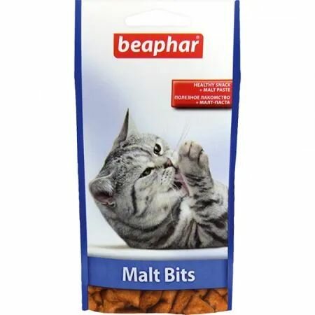 Beaphar Подушечки для кошек Malt-Bits с мальт-пастой, 35 г