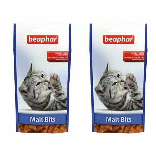 Beaphar Подушечки для кошек с мальт-пастой, Malt-Bits, 75 шт, 35 г, 2 уп.