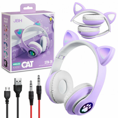 Наушники (Наушники Bluetooth STN-28 JBH фиолетовые) беспроводные наушники jbh stn 28 cat headset черный