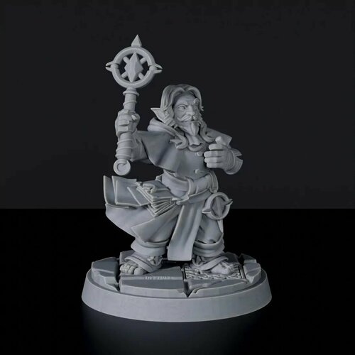 Миниатюра D&D 'Гном жрец' масштаб 32 мм (DnD, Dungeons & Dragons, ДнД, Подземелья и Драконы, Pathfinder)