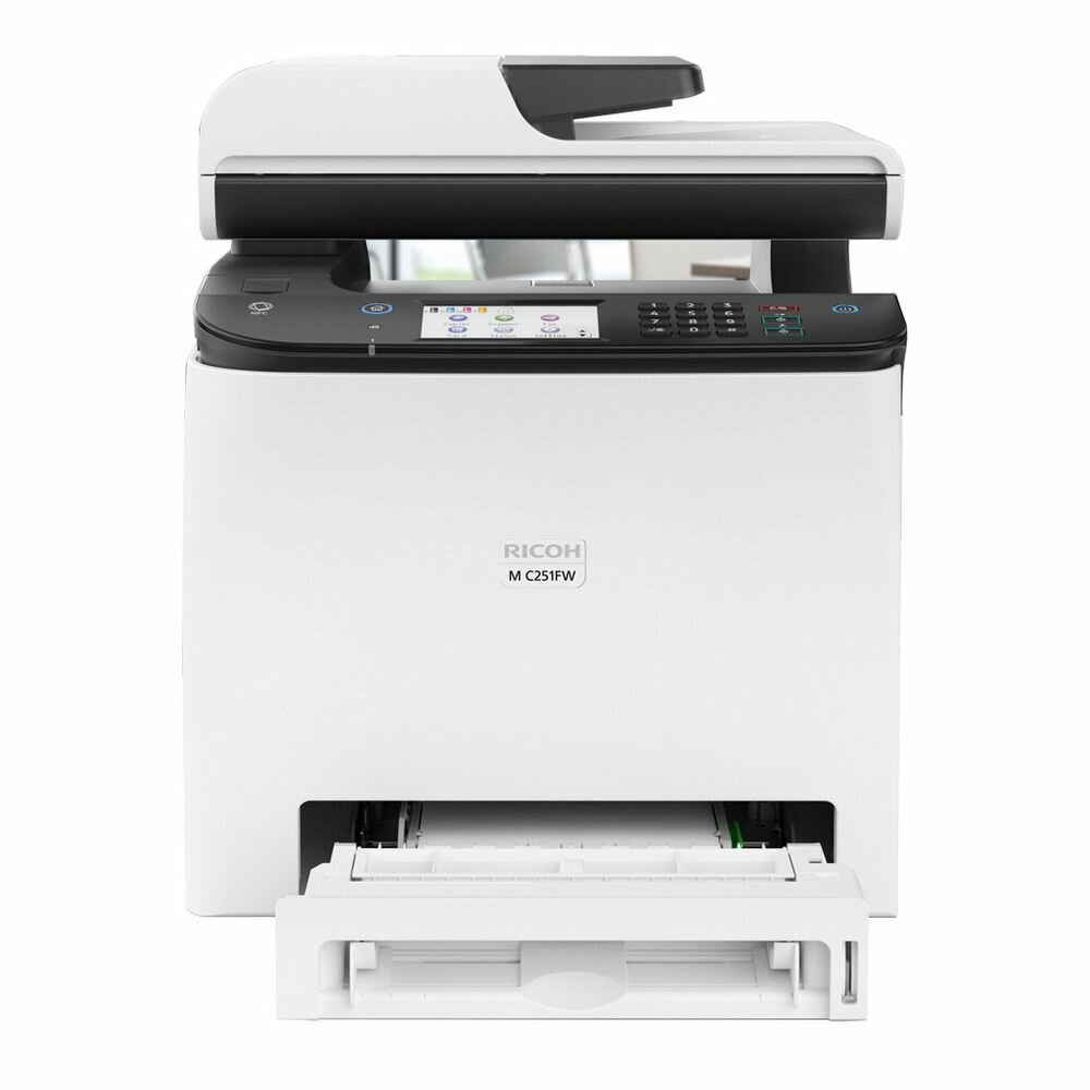 Ricoh МФУ Ricoh M C251FW (25стр./мин (А4), кассета на 250 листов, 256MB, USB 2.0, Ethernet 10 base-T/100 base M C251FW