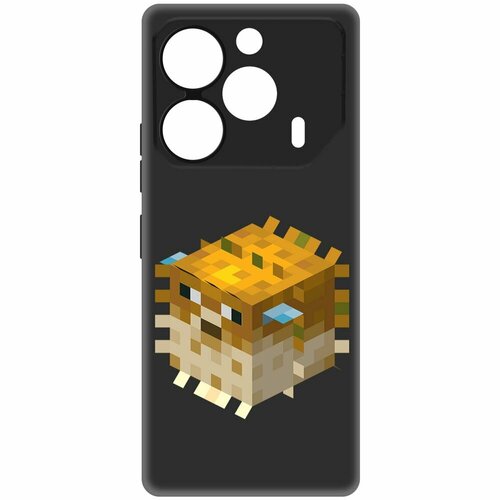 Чехол-накладка Krutoff Soft Case Minecraft-Иглобрюх для TECNO Pova 6 черный чехол накладка krutoff soft case minecraft иглобрюх для tecno pova 4 черный