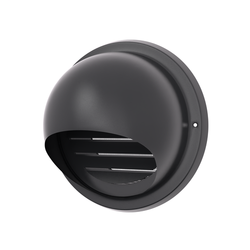 Выход стенной металлический D100 мм RAL9004 сигнальный черный матовый