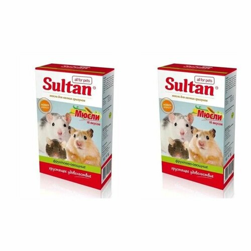 Sultan Мюсли для мелких грызунов фруктово-овощные 16 вкусов 200 г 2 шт 812₽