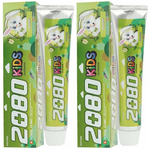 Aekyung Зубная паста детская, яблоко, 80 г, 2 шт