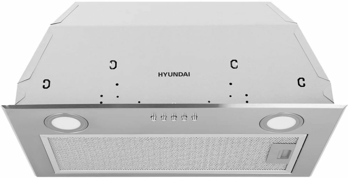 Встраиваемая вытяжка Hyundai HBB 6033 IX, управление кнопочное, нержавеющая сталь