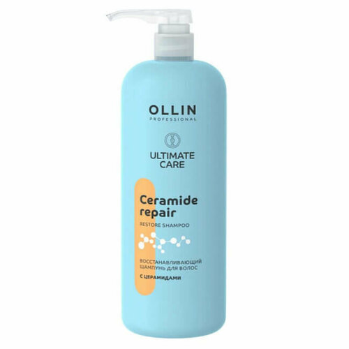 Восстанавливающий шампунь для волос с церамидами / Ultimate Care 1000 мл Ollin