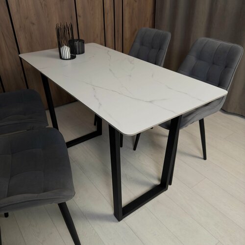 Изображение товара Стол кухонный Mesa Design Mesa Base 2.0, керамогранит, минимализм, белый, 120х60 см