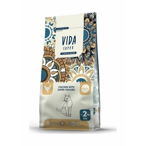 Vida Super - Сухой корм для взрослых кошек, с курицей и овощами (2 кг)