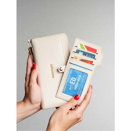 Кошелек exDurance, фактура гладкая, бежевый