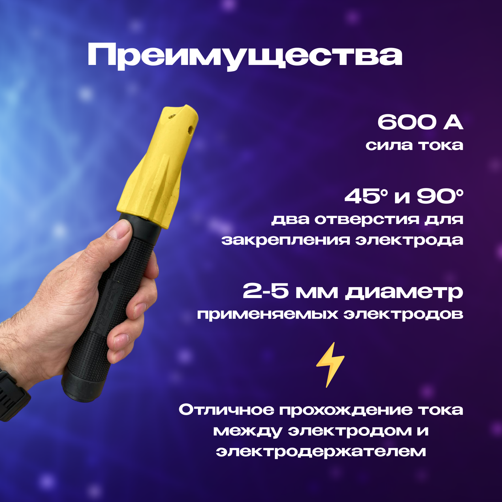 Винтовой электрододержатель EXPERT 600A