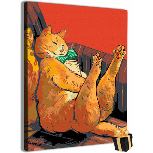 картина по номерам рыжий кот с рыбами под водой 2 Картина по номерам кот рыжий