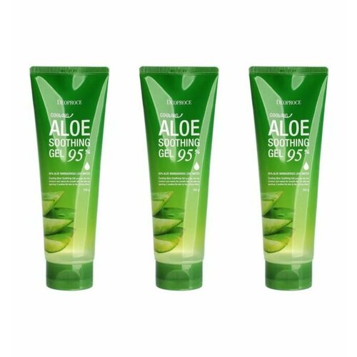 Deoproce Cooling Aloe Soothing Gel Гель для тела, алоэ 95%, 250 мл, 3 штуки. deoproce гель для тела охлаждающий с экстрактом алоэ cooling aloe soothing gel 95% 250 г 2 шт