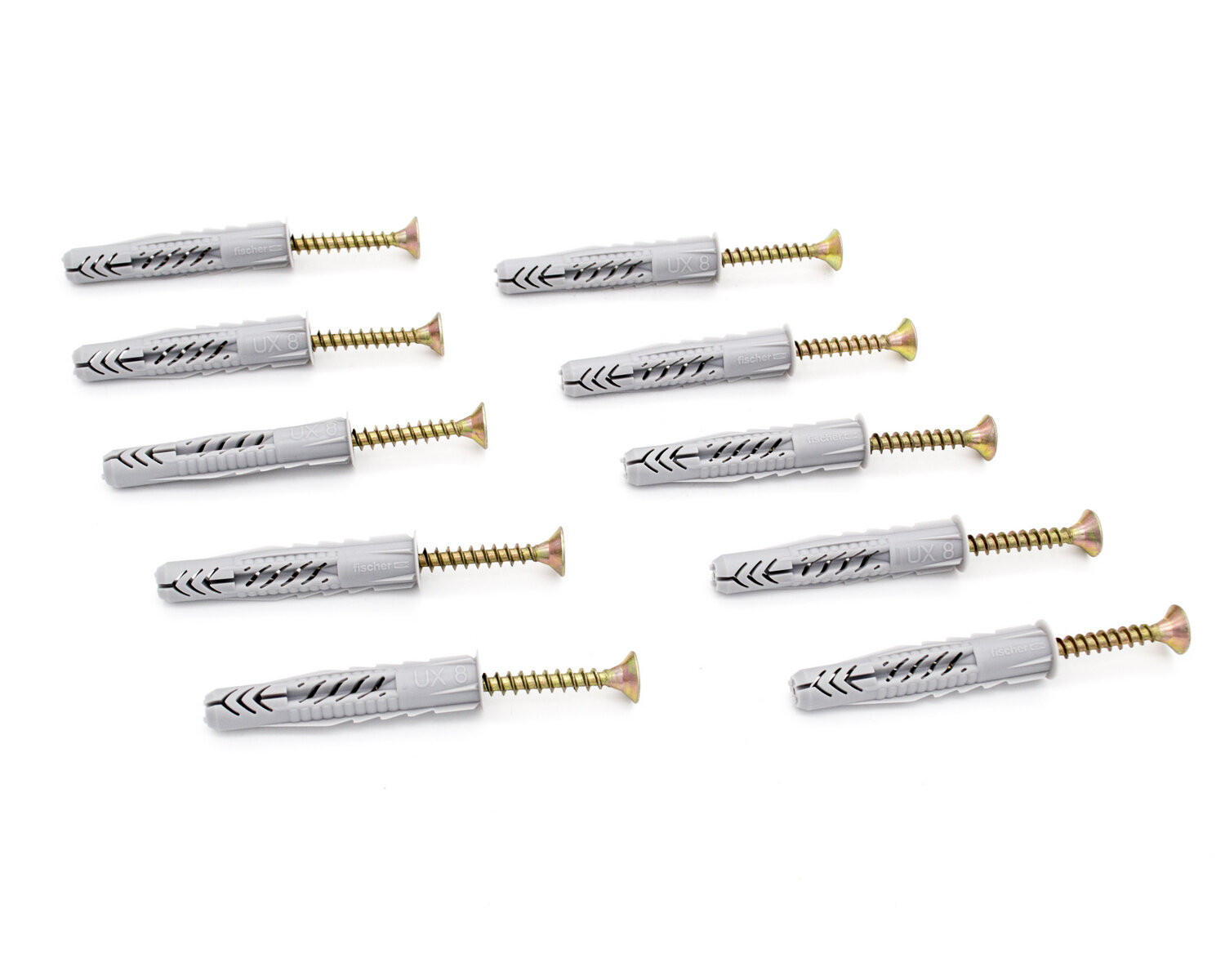 фото Универсальный дюбель fischer с кромкой + шуруп, 8x50 мм, 10 штук