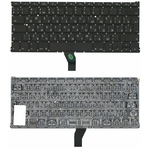 Клавиатура для ноутбука MacBook A1369 2010+ черная, большой ENTER RU клавиатура для ноутбука macbook pro a1398 большой enter ru