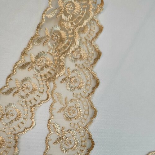 ТД00459 Кружево капрон бежевый 277-9м 568₽