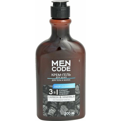 Крем-гель для душа Men Code Deep Cleaning уголь минералы 300мл 600₽