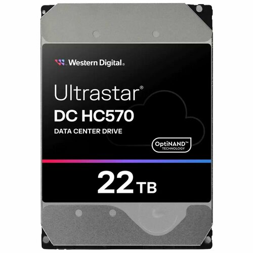 Жесткий диск Western Digital Ultrastar DC HС570 HDD 3.5 SATA 22Tb, 7200rpm, 512MB buffer, 512e (0F48155), 1 year (WUH722222ALE6L4) жесткий диск western digital ultrastar dc hc560 wuh722020ale6l4 0f38755 20тб 3 5 7200rpm 512mb sata 512e helium