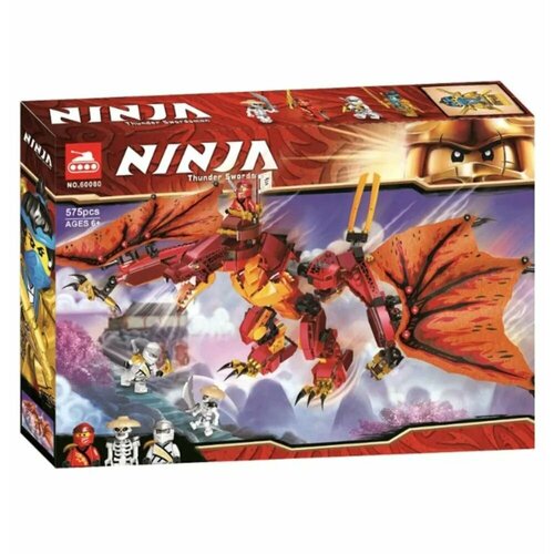 конструктор ninja ниндзя ниндзяго зеленый Конструктор Атака огненного дракона,575 деталей
