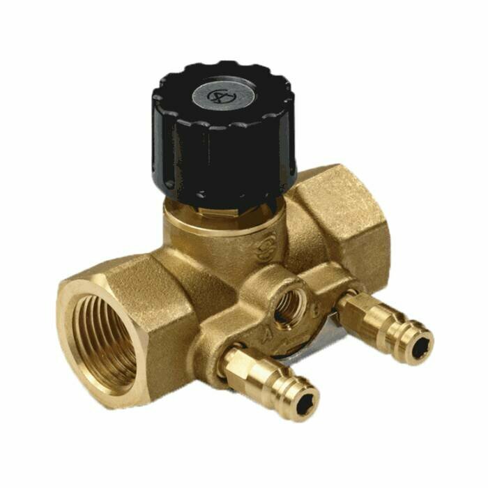 фото Клапан-партнер балансировочный ручной латунь 2012 Ду 20 G3/4" Ру16 Тмакс=120 оС ВР Kvs=2.5м3/ч с измерительными ниппелями для автоматических клапанов EURO Aquasfera 2012-02