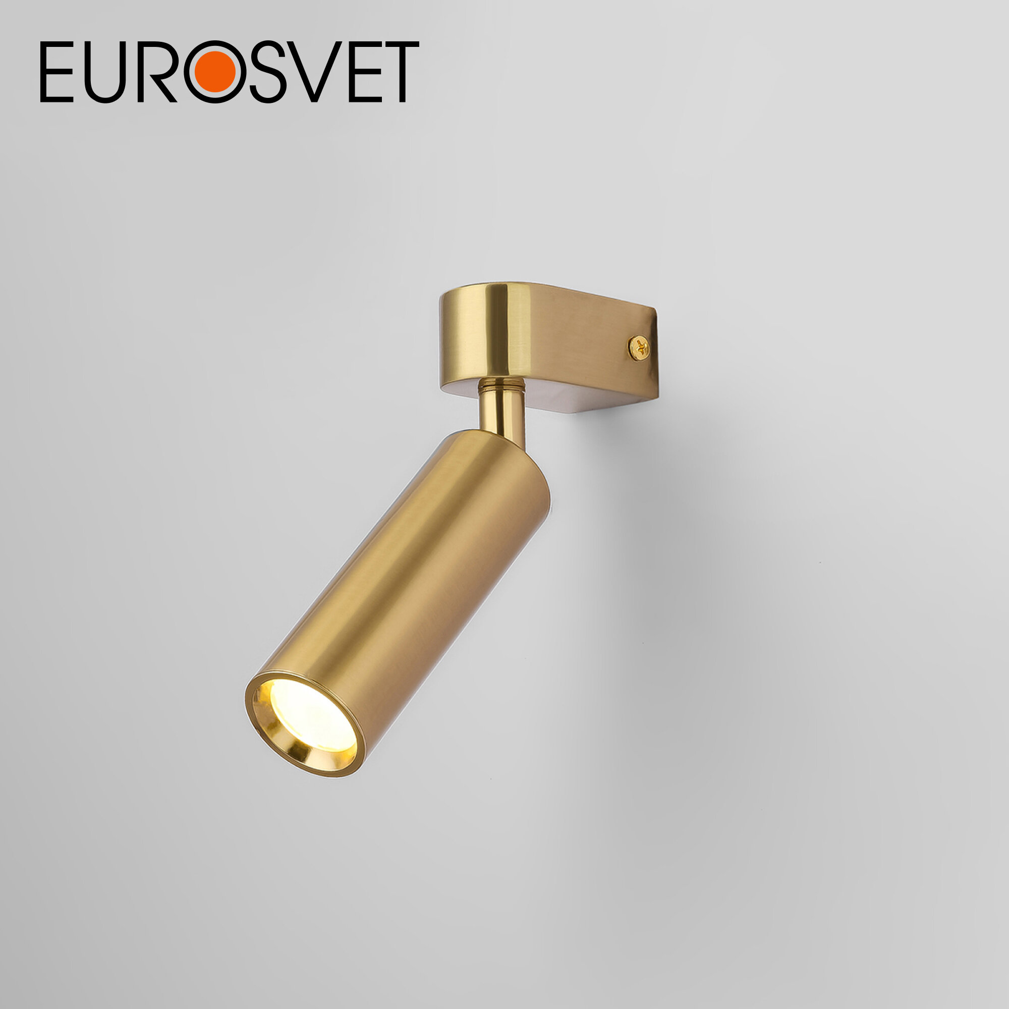 Спот / Настенный светодиодный светильник с поворотным плафоном Eurosvet Pitch 20143/1 LED, 3 Вт, 4200 К, цвет латунь, IP20