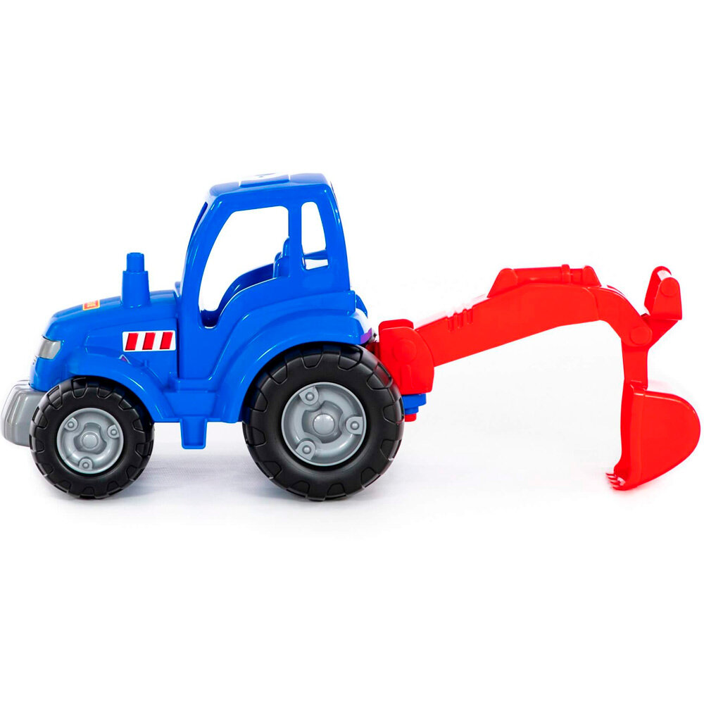 Трактор "Чемпион" (синий) с лопатой (в сеточке) Полесье - фото №10