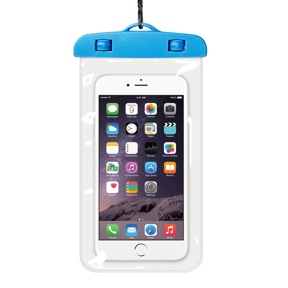 Водонепроницаемый чехол для сотового телефона смартфона универсальный, для съемки под водой, непромокаемый, герметичный, голубой со шнурком