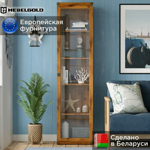 Изображение товара Индиана / Indiana Витрина в гостиную, для посуды, стеклянная, JWIT 1d дуб саттер МебельГолд