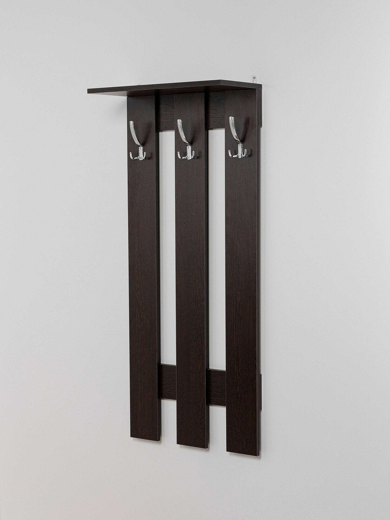 фото Вешалка в прихожую 6 крючков, Дуб Сонома, 120х52х25 см, ЛДСП