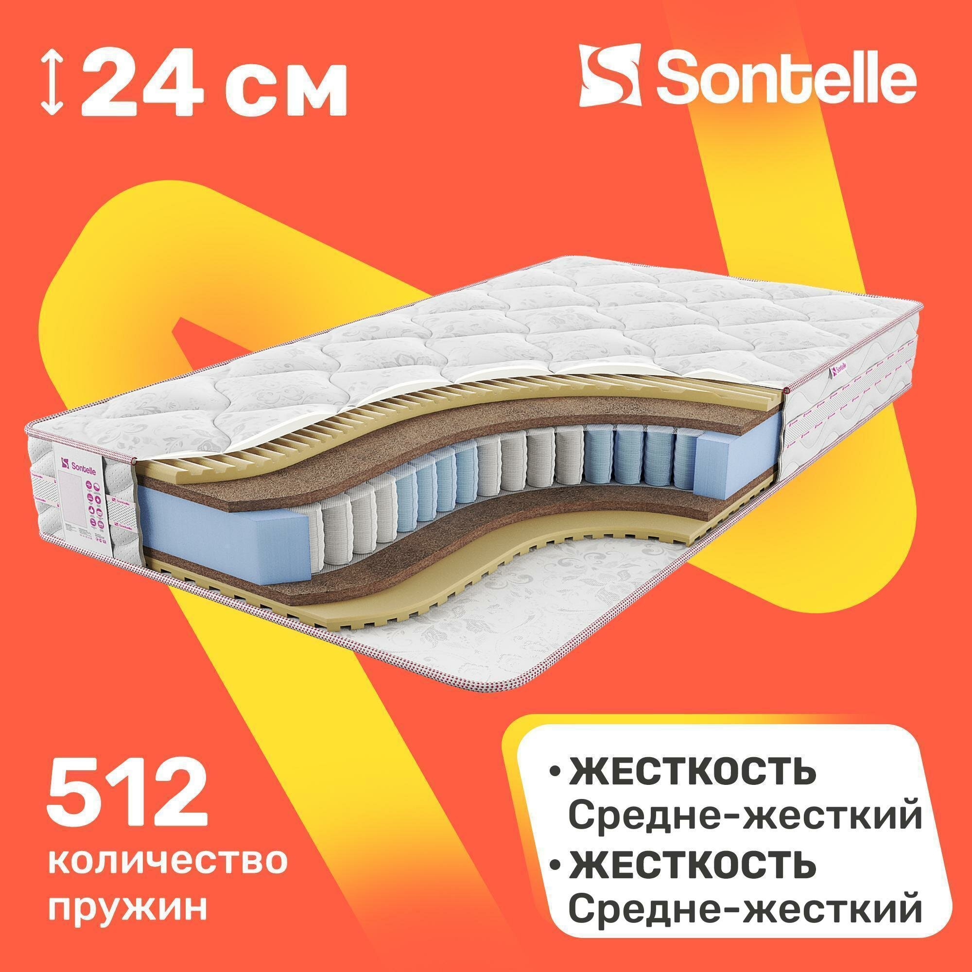 Матрас с независимыми пружинами Sontelle Vivre Castom energy 65x125