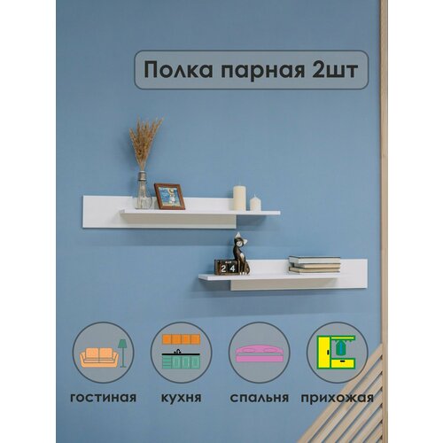 Полки настенные парящие набор 2 шт.