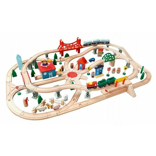 Деревянная железная дорога Mega City 130 предметов 13590₽