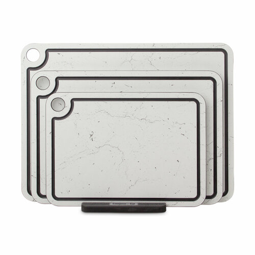 Набор из 3-х разделочных досок на подставке, мрамор Бьянко, в подарочной коробке, композитный материал NRD33028OA4 Everyday